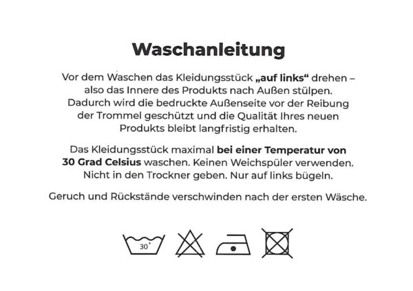 waschanleitung tshirts